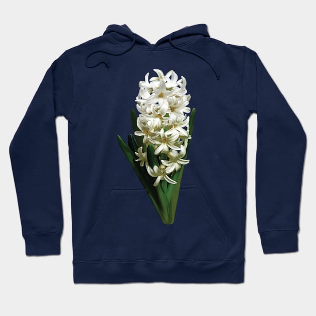 Hyacinths - Single White Hyacinth Hoodie by SusanSavad